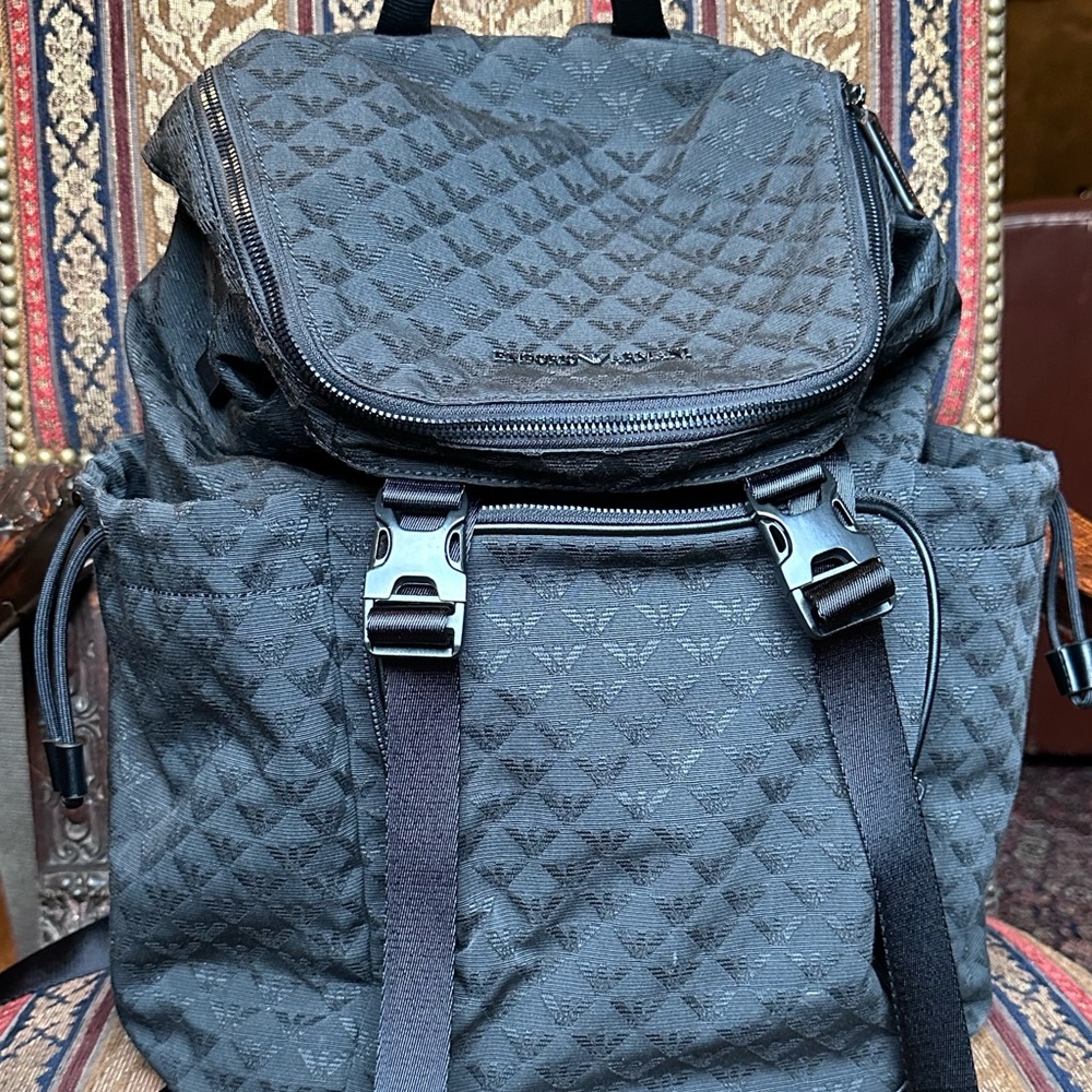 Emporio Armani black backpack